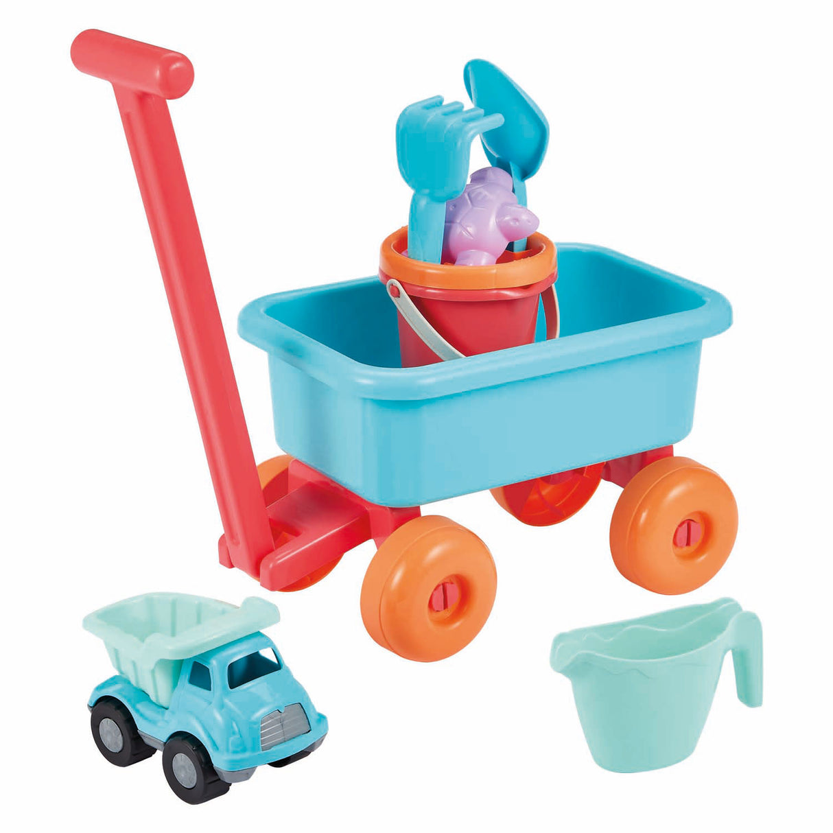 Chariot de plage Ecoiffier avec accessoires - 8 pcs.
