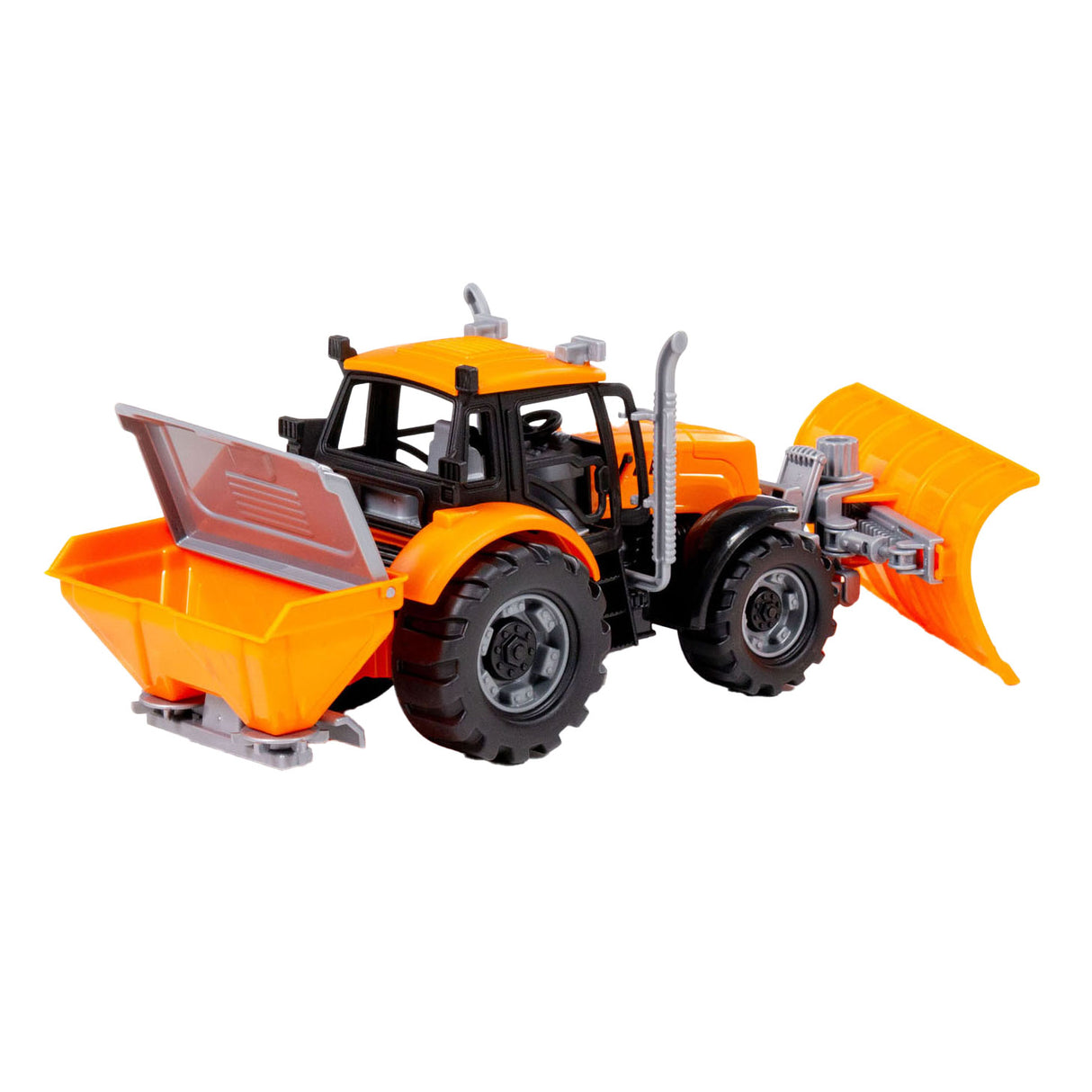 Tracteur Cavallino avec équipe de neige jaune, échelle 1:32