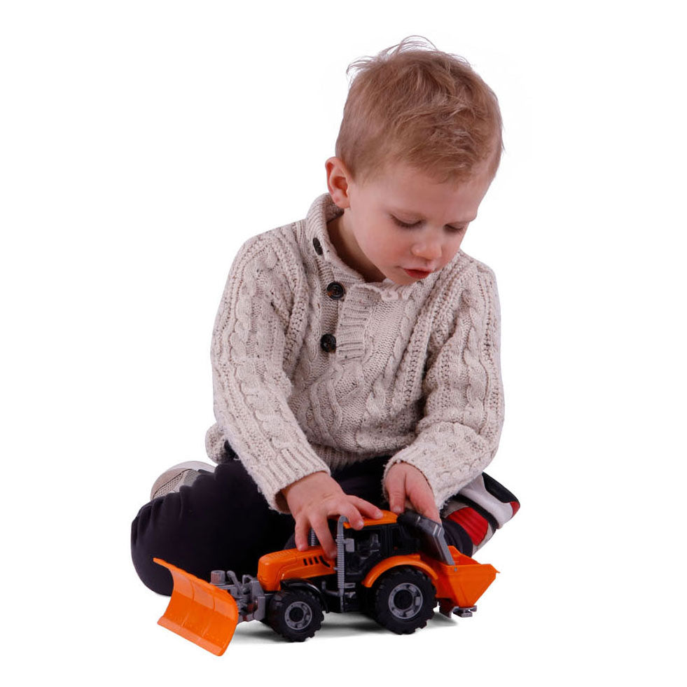 Tracteur Cavallino avec équipe de neige jaune, échelle 1:32