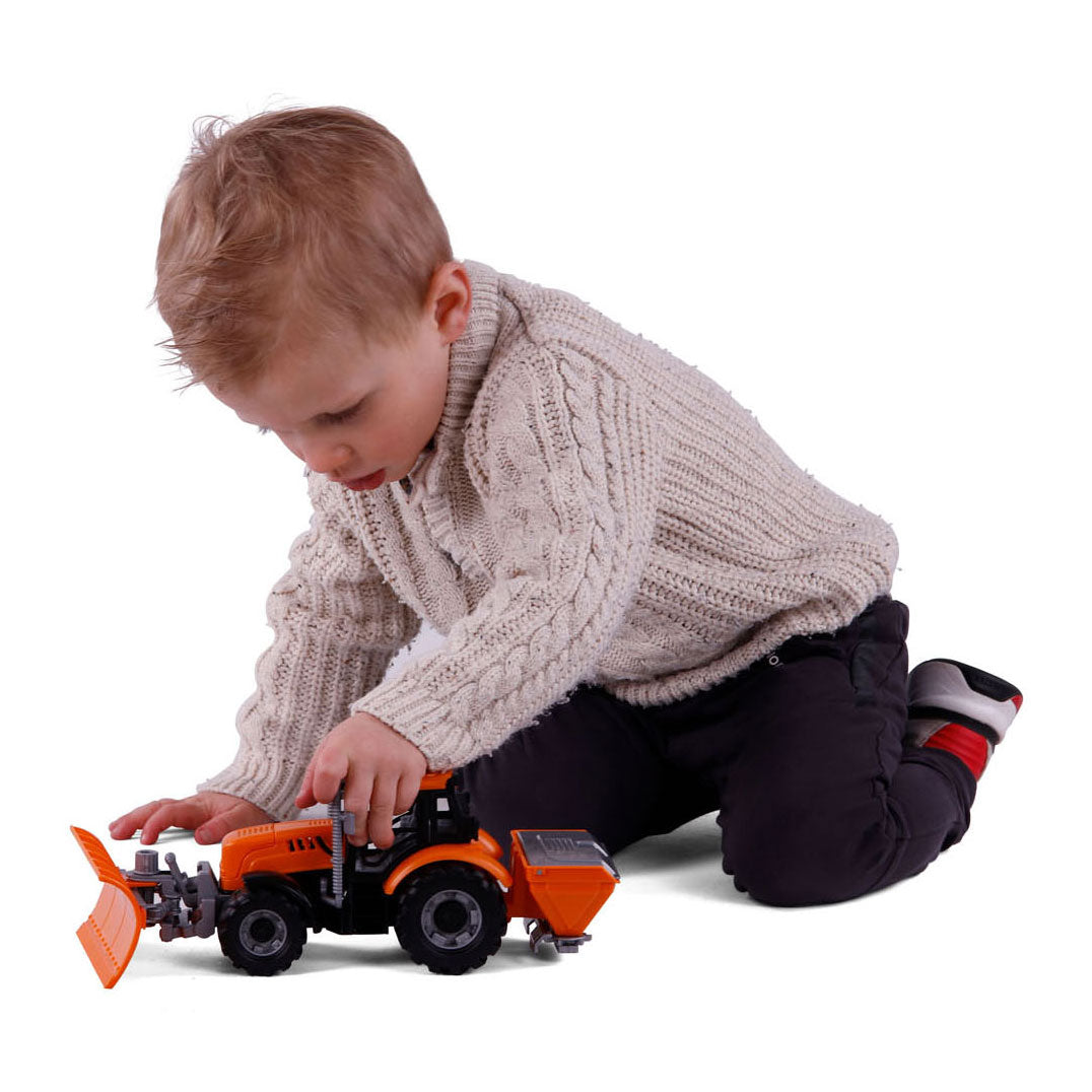 Tracteur Cavallino avec équipe de neige jaune, échelle 1:32