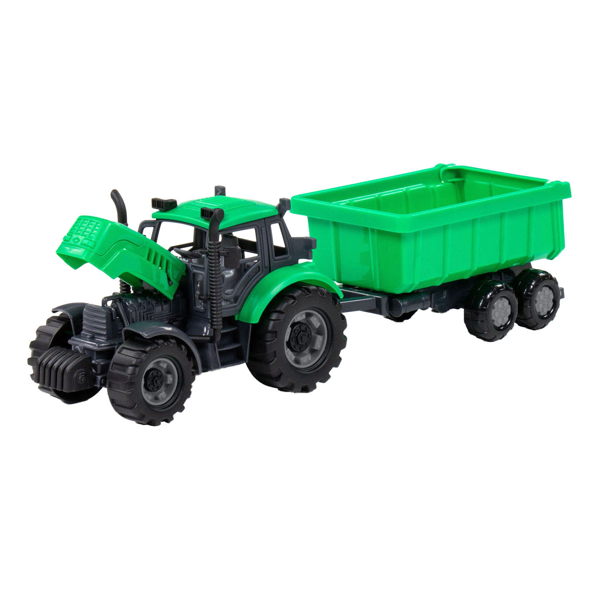 Tracteur Cavallino avec remorque de camion de basculement vert, échelle 1:32