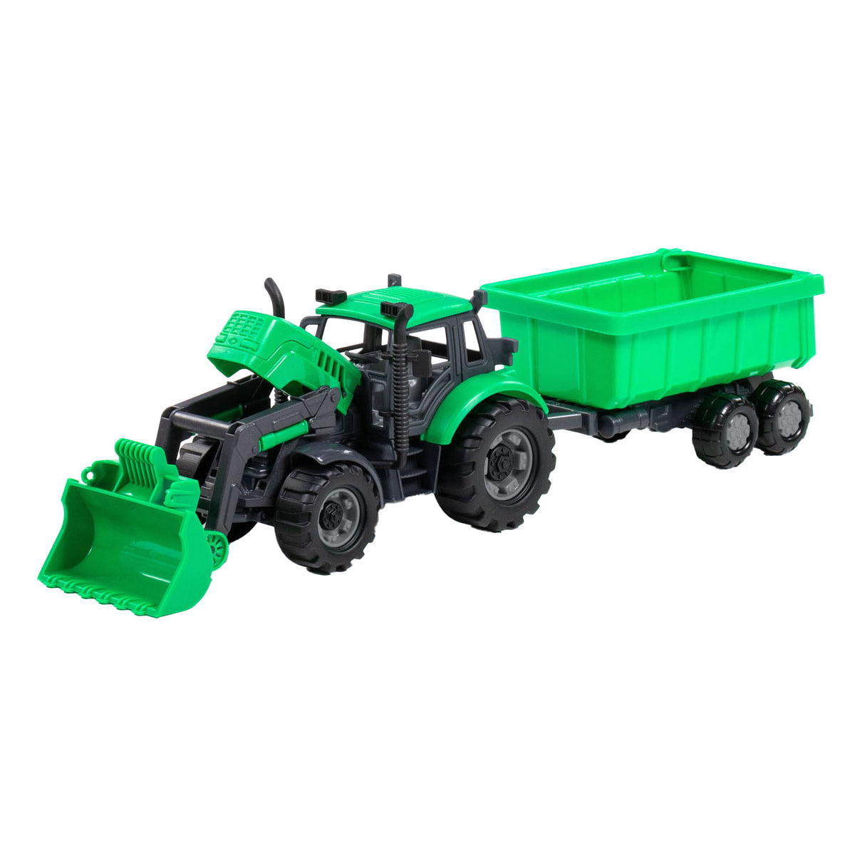 Tracteur Cavallino avec chargeur et supporter tuber-green, échelle 1:32