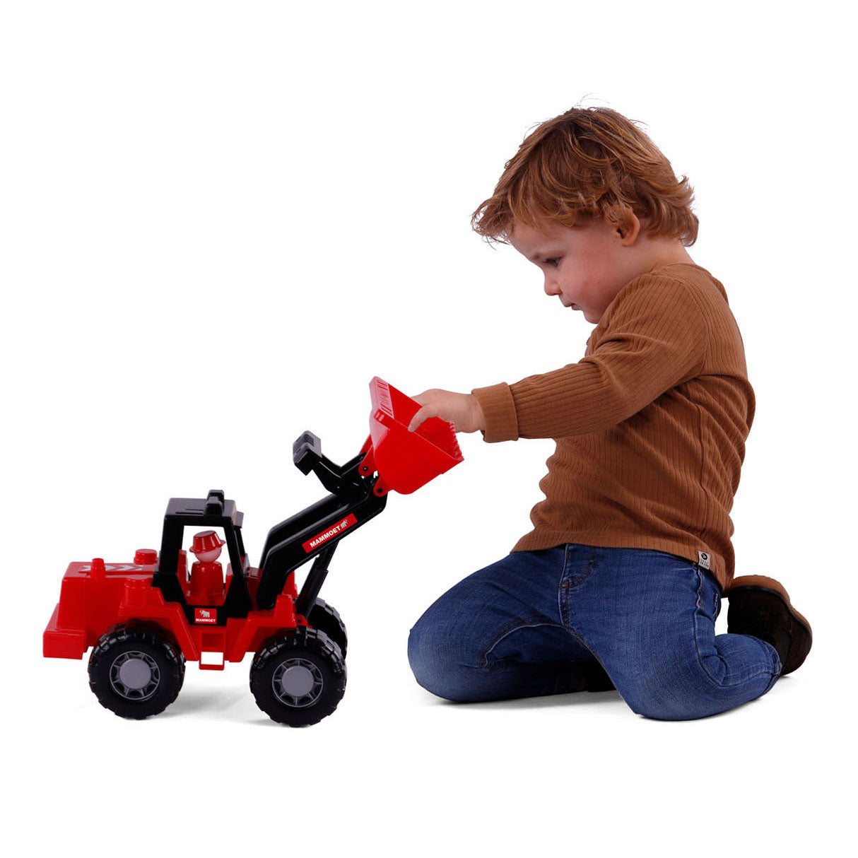Excavatrice de Mammoet Cavallino avec figure de jeu, 42,5 cm