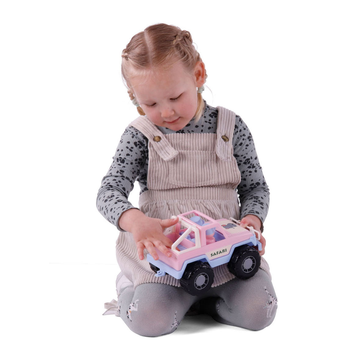 Cavallino jeep rose avec 2 figurines