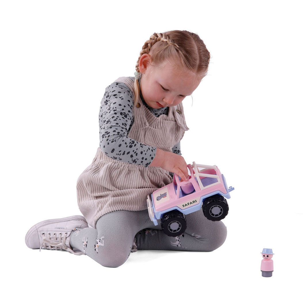 Cavallino jeep rose avec 2 figurines