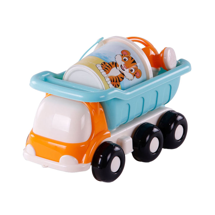 Cavallino Strand Kiepwagen avec seau set bleu, 5dlg.