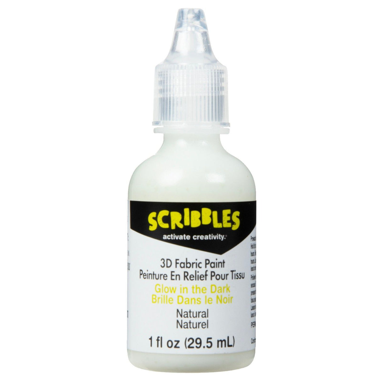 Scribbles • Peinture textile 3D néon 29,5 ml qui brille dans le noir