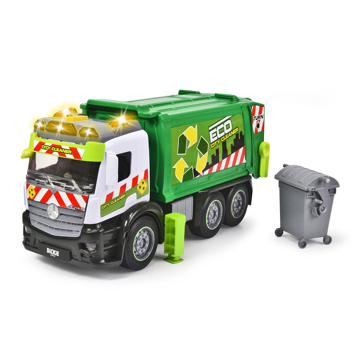 Dickie Toys Action Truck - camion poubelle - 26 cm - lumière et son - véhicule jouet