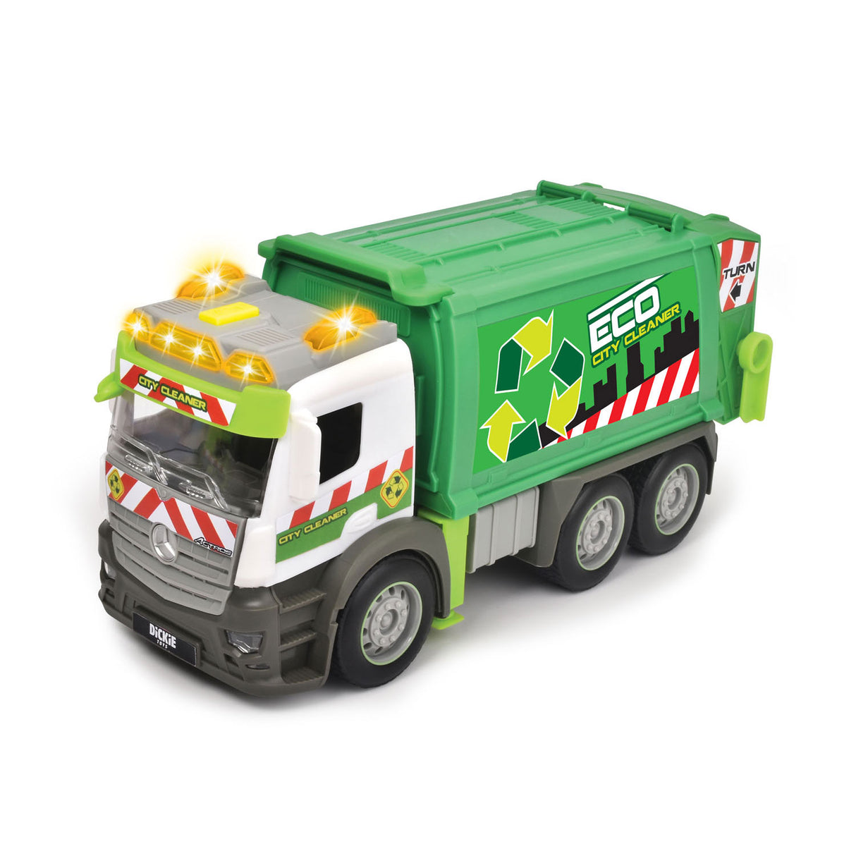 Dickie Toys Action Truck - camion poubelle - 26 cm - lumière et son - véhicule jouet
