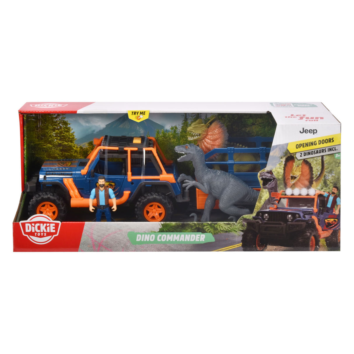 Jeep dinosaure Dickie avec ensemble de jeu avec remorque