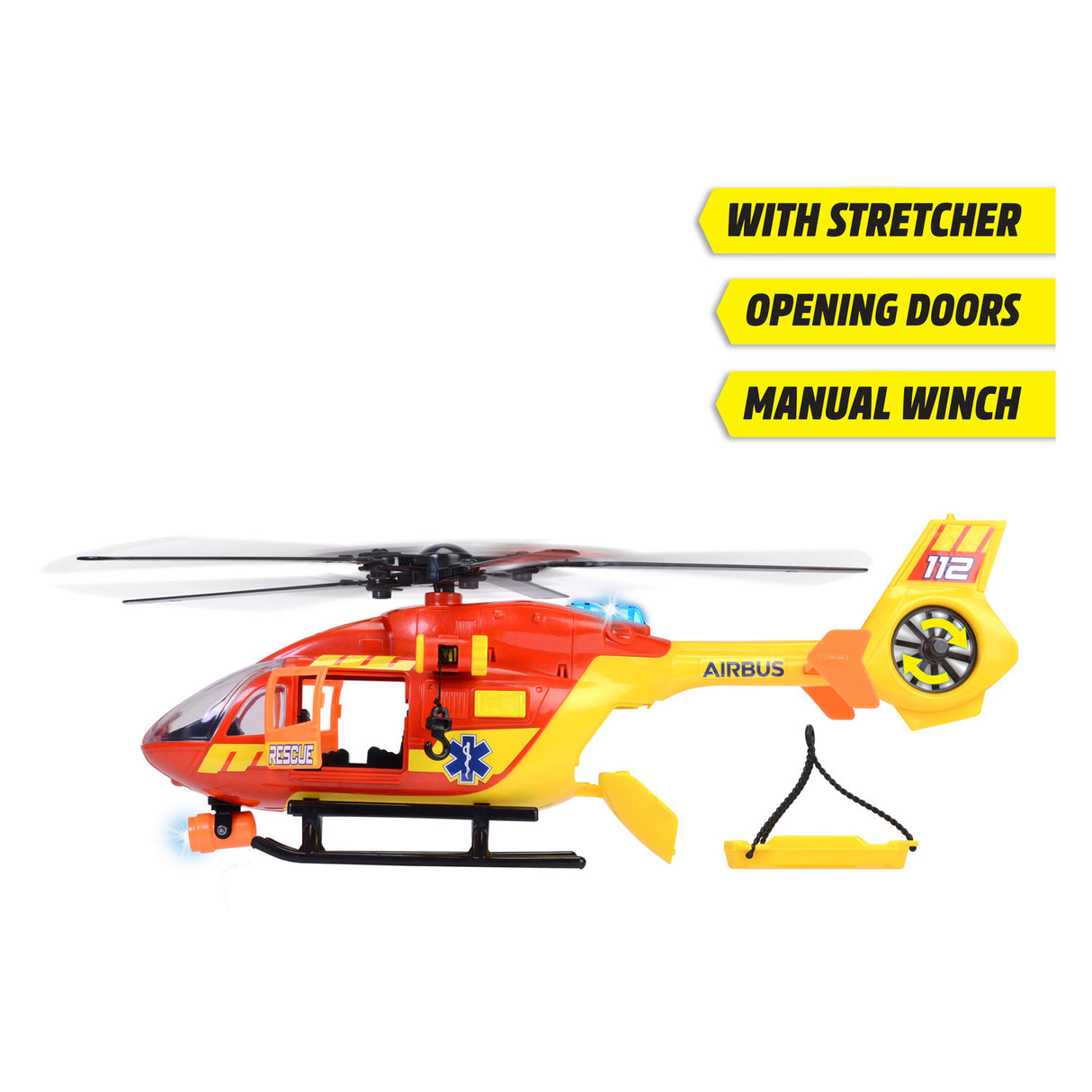 Dickie Toys - Hélicoptère ambulance - Hélicoptère hôpital - Lumière et son - Hélice rotative - à partir de 3 ans