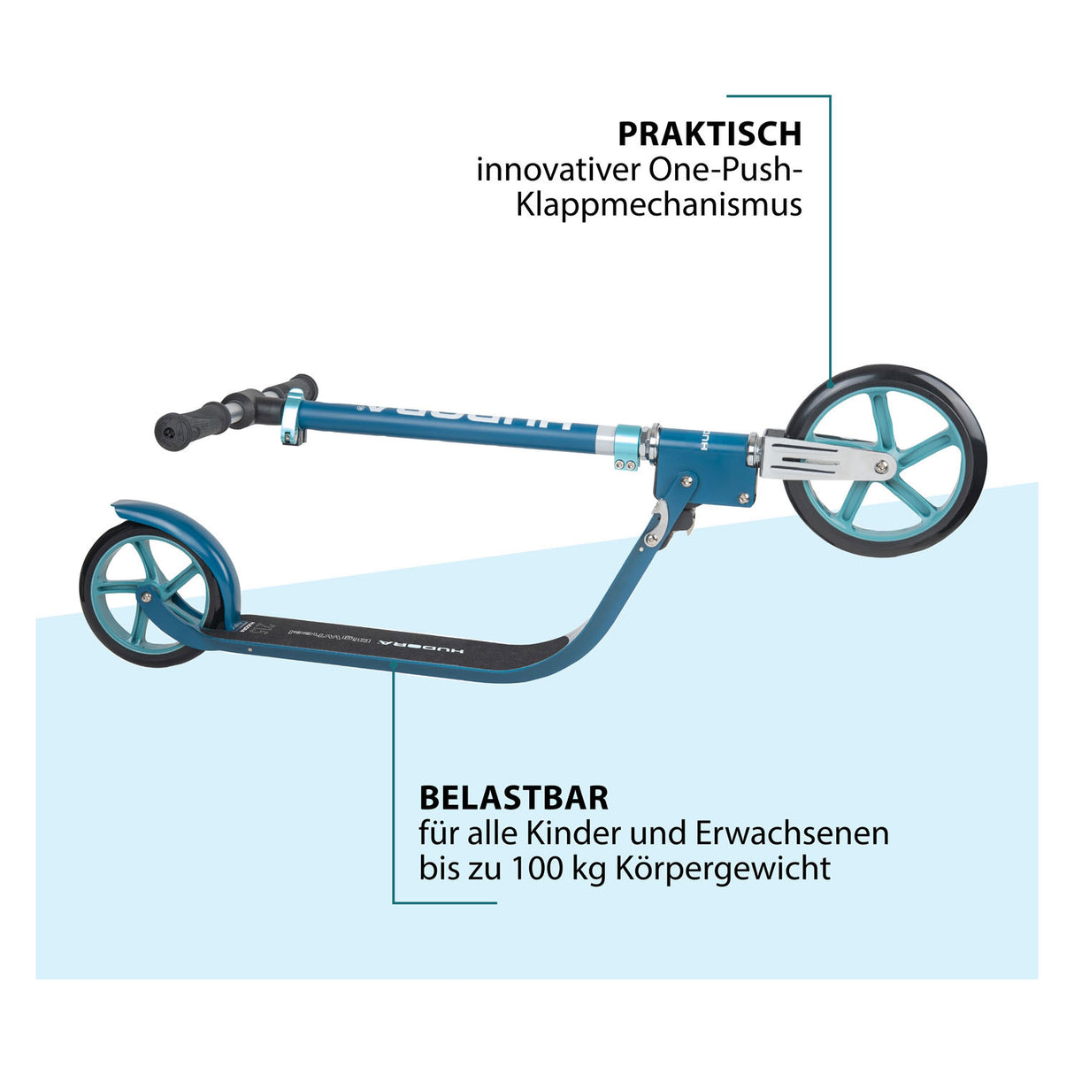 Hudora Hudora Wheel Step 215 Scooter Step Azure Bleu