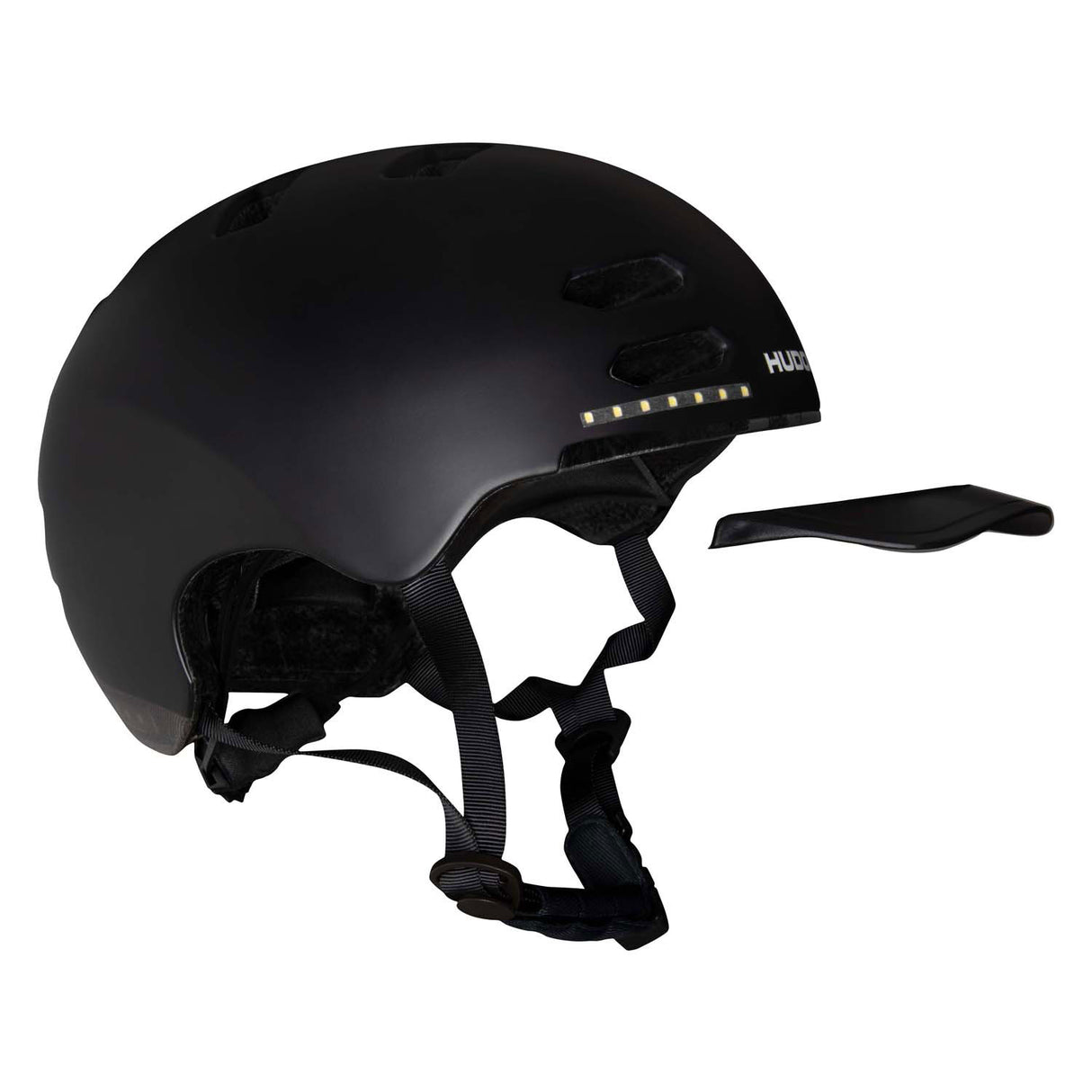 Casque de skate Hudora avec visière et LED noir, taille m (55-58cm)