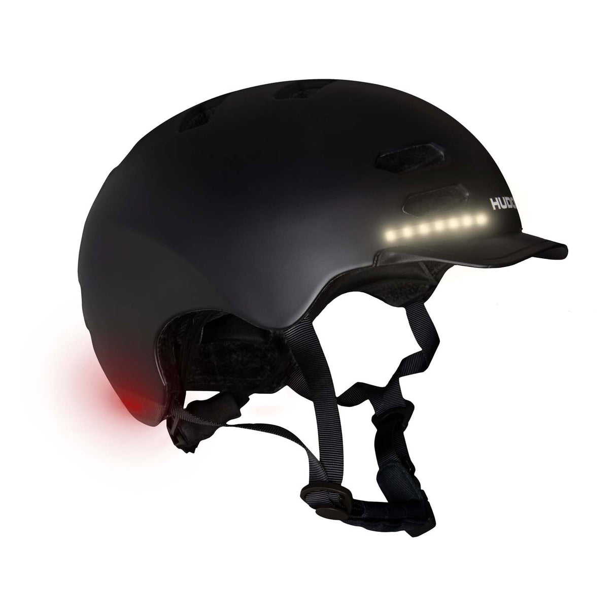 Casque de skate Hudora avec visière et LED noir, taille m (55-58cm)