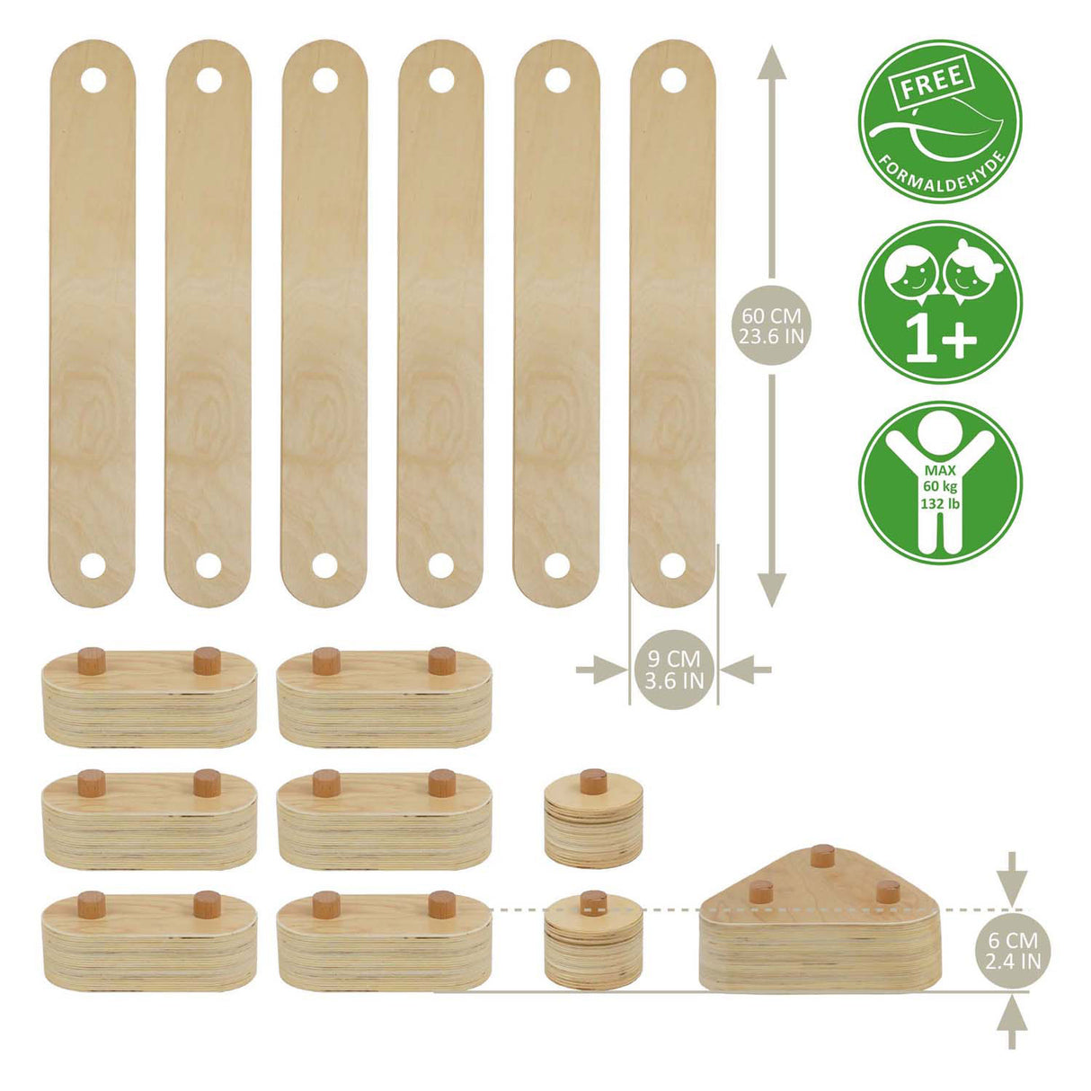 Jeu de balance en bois RC, 15 pièces.