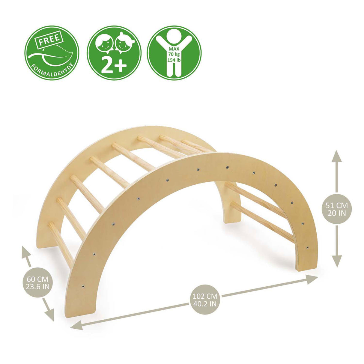 Arche en bois d'escalade 2 en 1