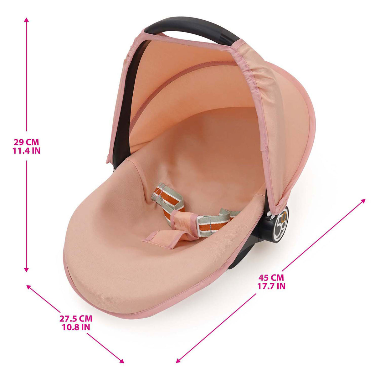 Siège auto pour poupée 3 en 1 - rose