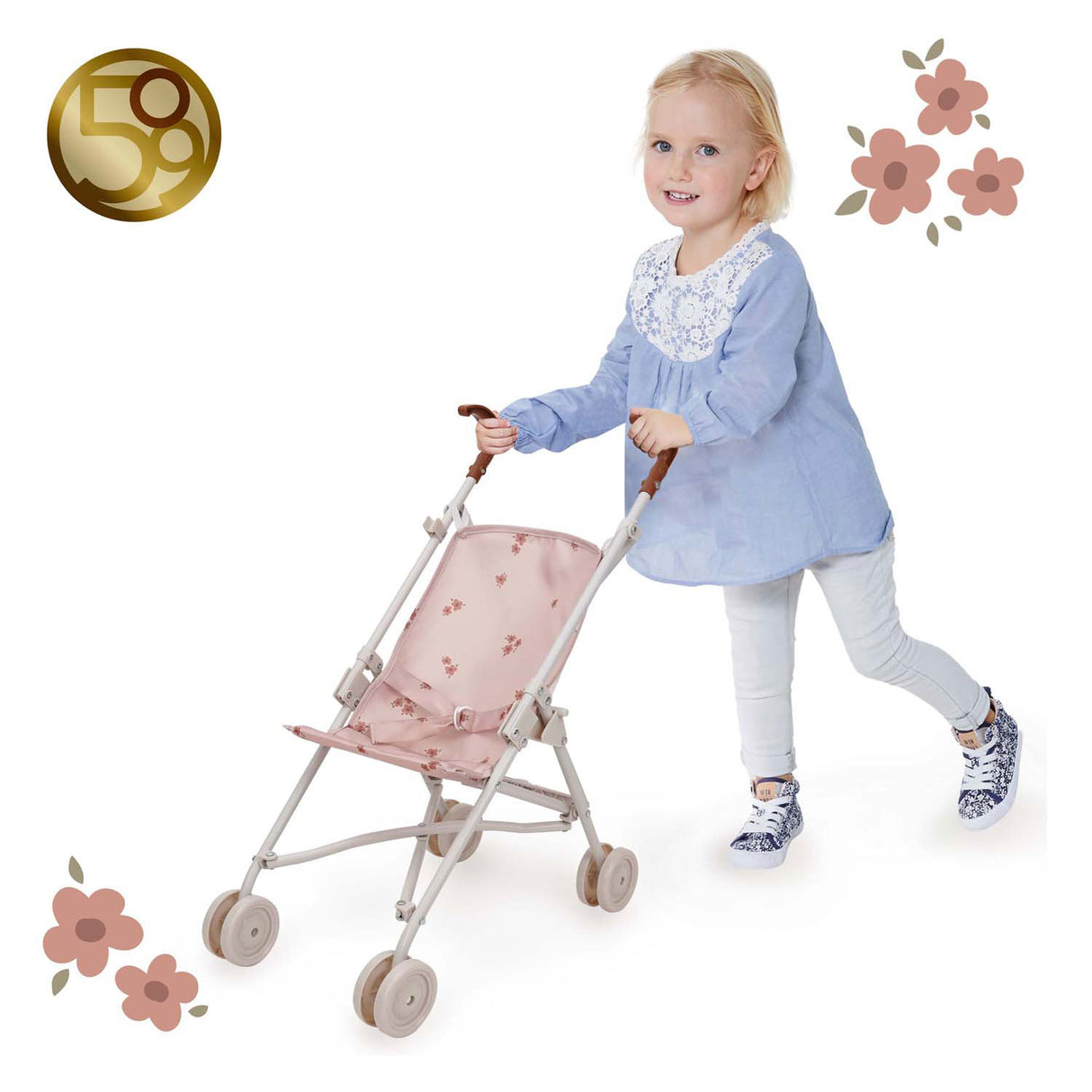 Poussette de poupée buggy ballet flore