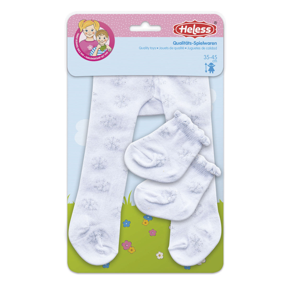 HELSS Doll -Millot avec chaussettes - Flocons de neige, 35-45 cm
