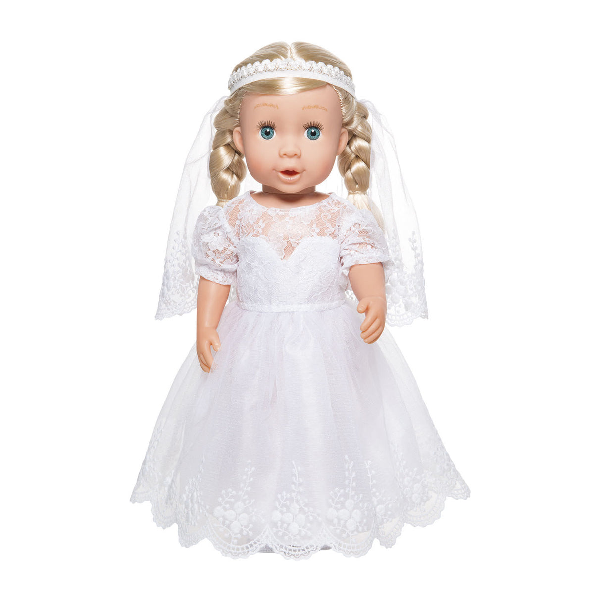 Robe de mariée de poupée Heless avec voile, 28-35 cm
