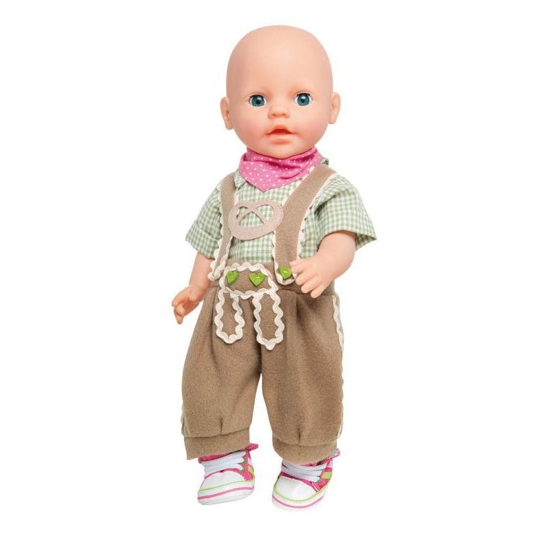 Le lederhosen des vêtements de Heless Doll avec une chemise et une écharpe, 35-45 cm