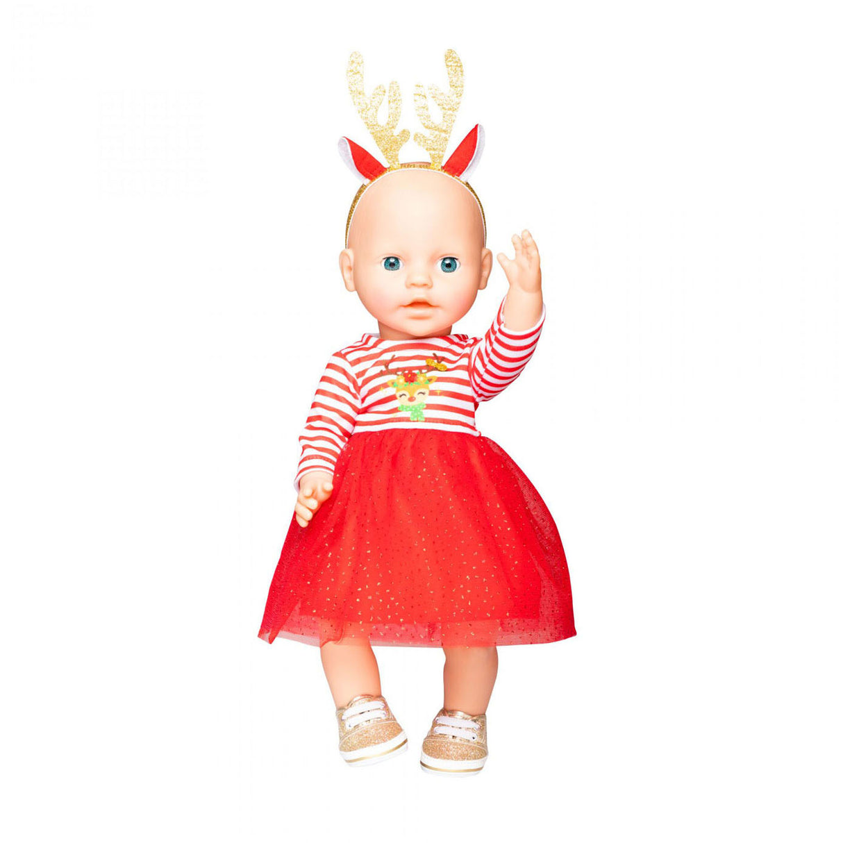 Robe de Noël Heless avec bandeau de renne, taille 35-45 cm