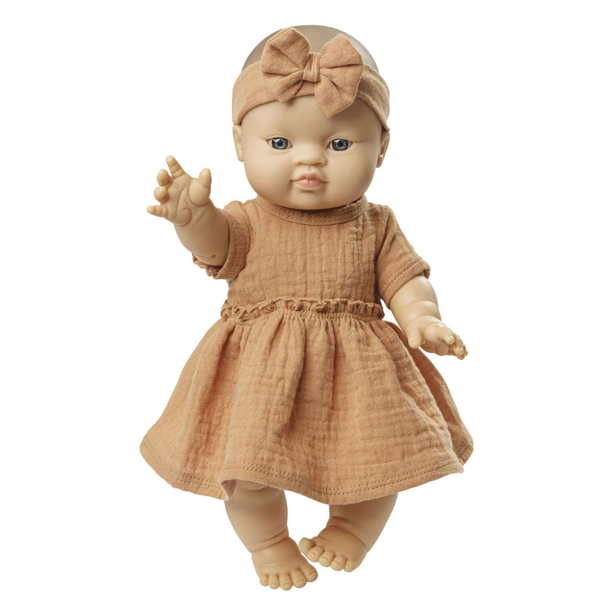 Robe de poupée Heless marron à volants, 35-45 cm