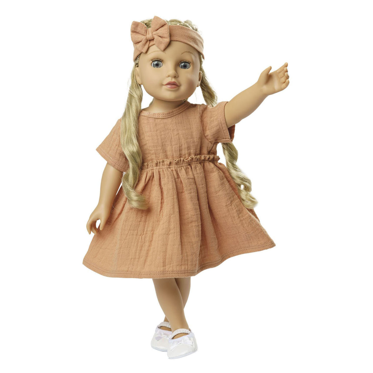 Robe de poupée Heless marron à volants, 35-45 cm