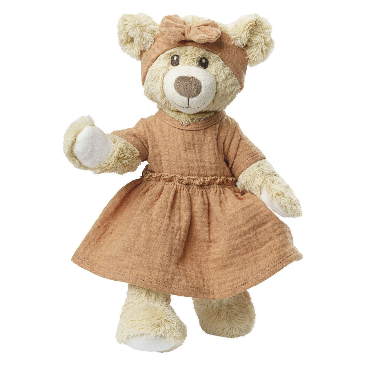 Robe de poupée Heless marron à volants, 35-45 cm