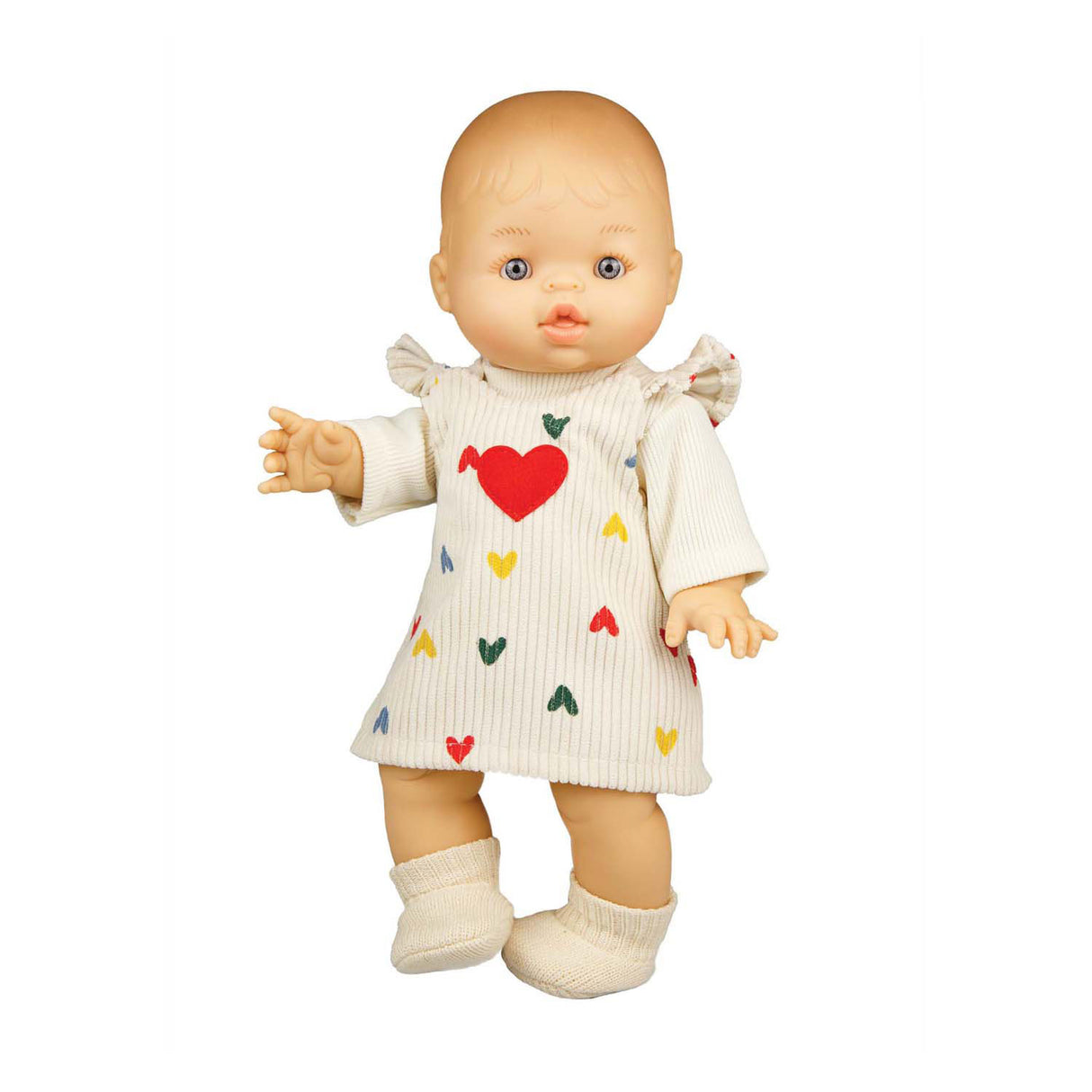 Robe en velours côtelé pour poupées Heless avec confettis cœurs, 28-35 cm