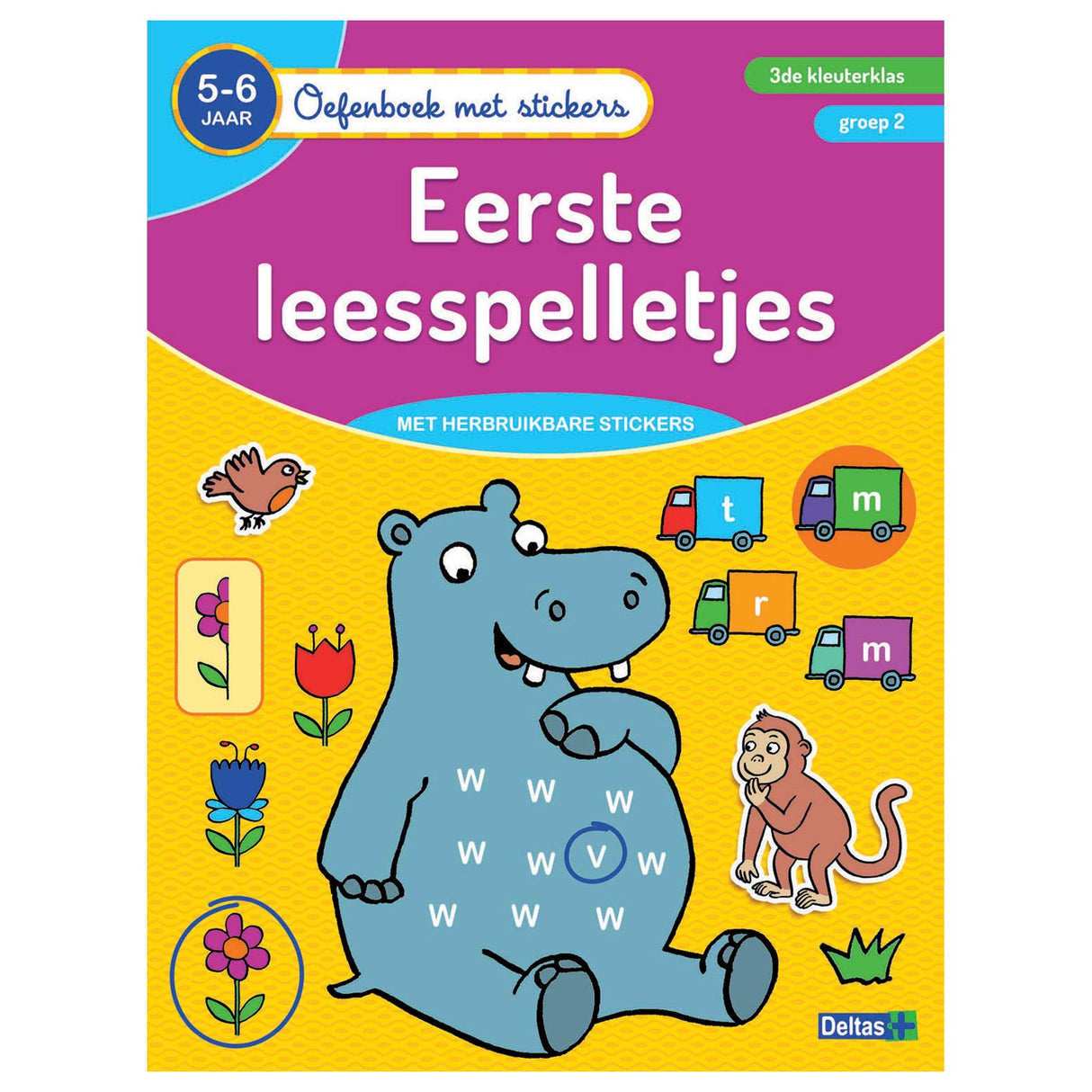 Livre d'exercices deltas avec autocollants - premiers jeux de lecture (5-6 ans)