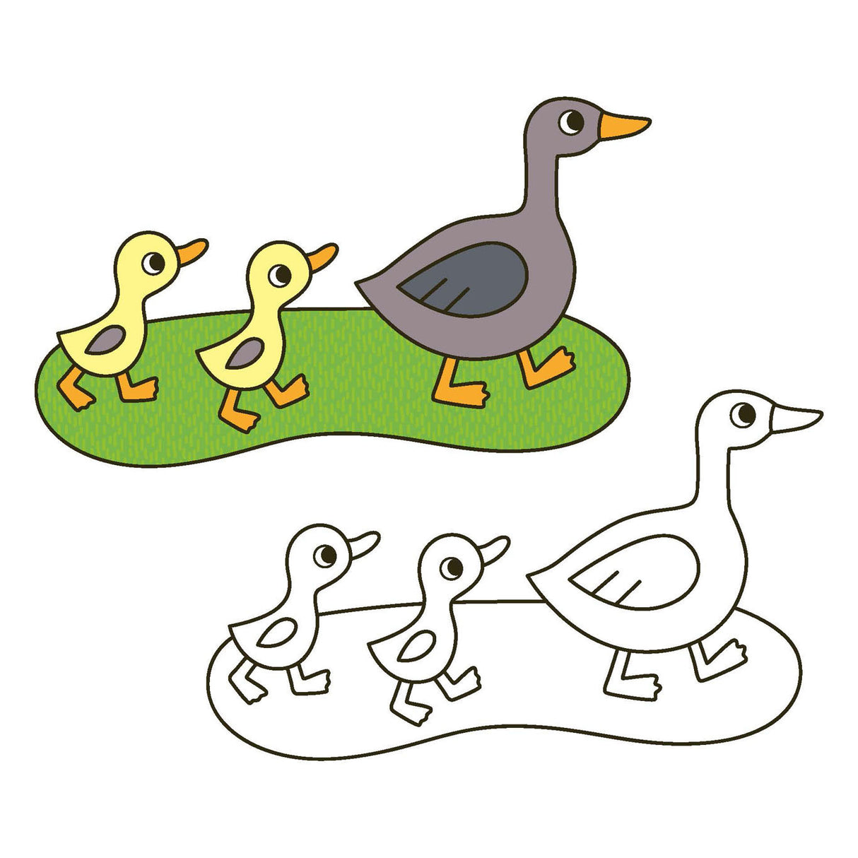 Coloriage Deltas joyeux - les animaux de la ferme
