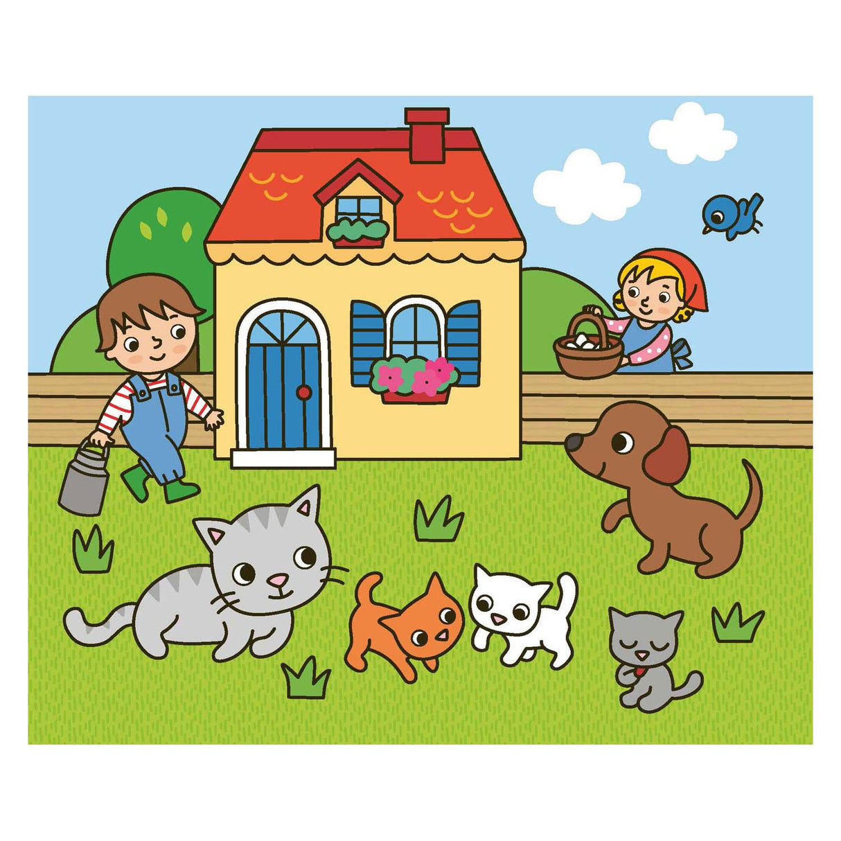 Coloriage Deltas joyeux - les animaux de la ferme