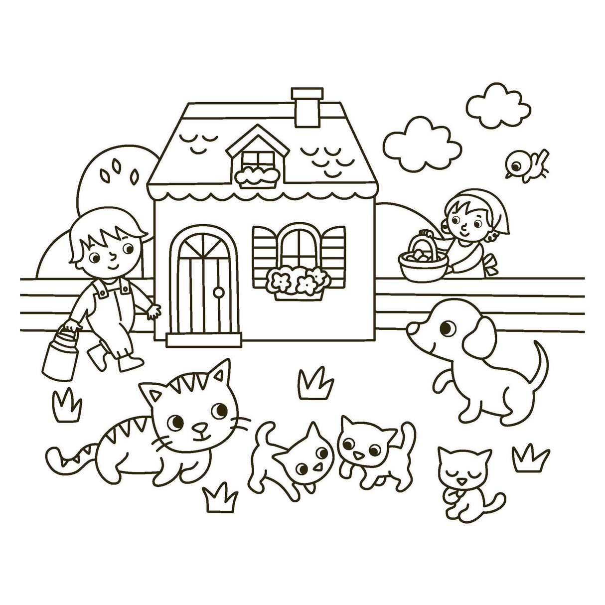 Coloriage Deltas joyeux - les animaux de la ferme