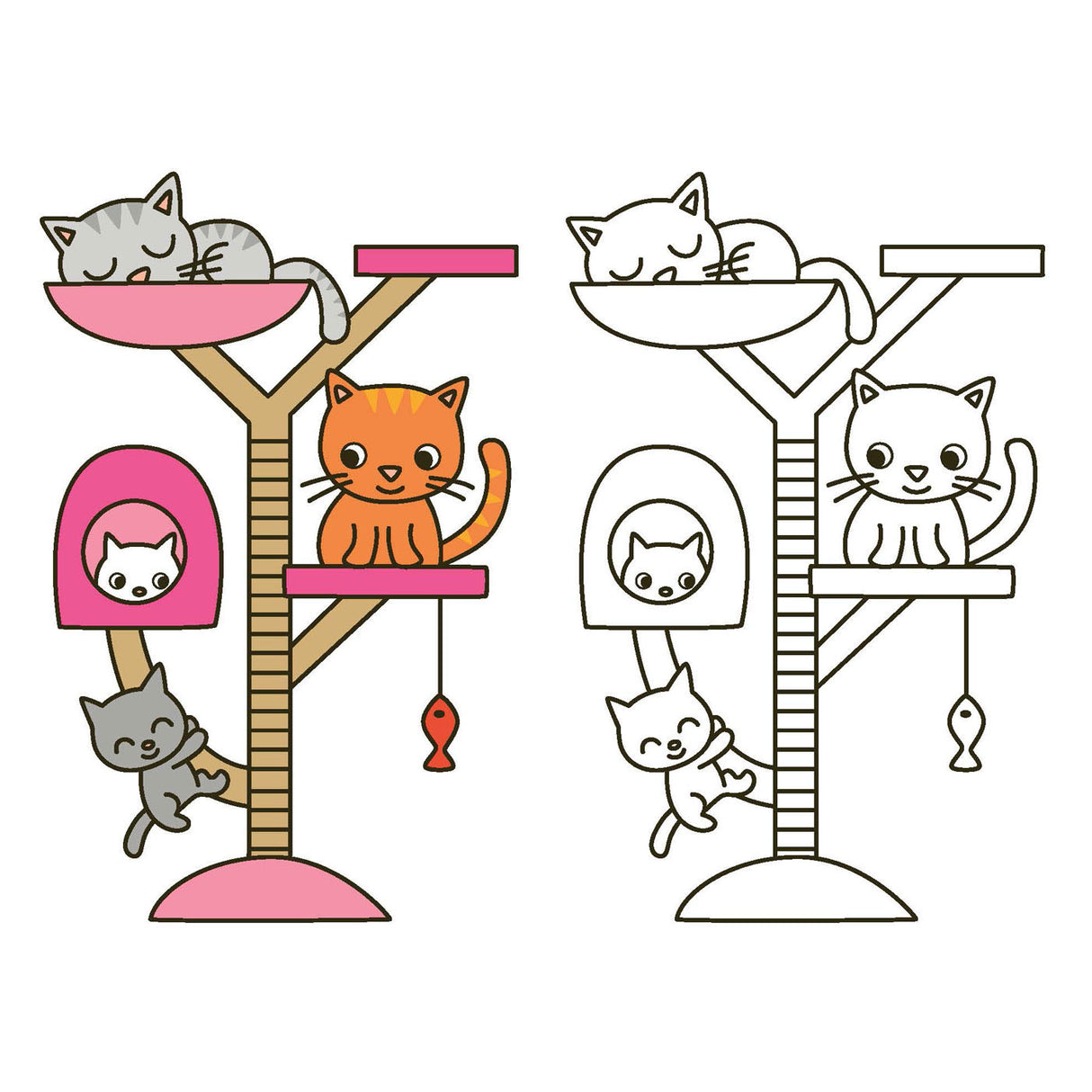 Coloriage heureux Deltas - animaux heureux