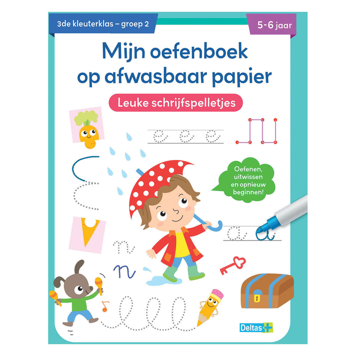 Deltas cahier d'exercices papier lavable jeux d'écriture amusants (5-6 ans)