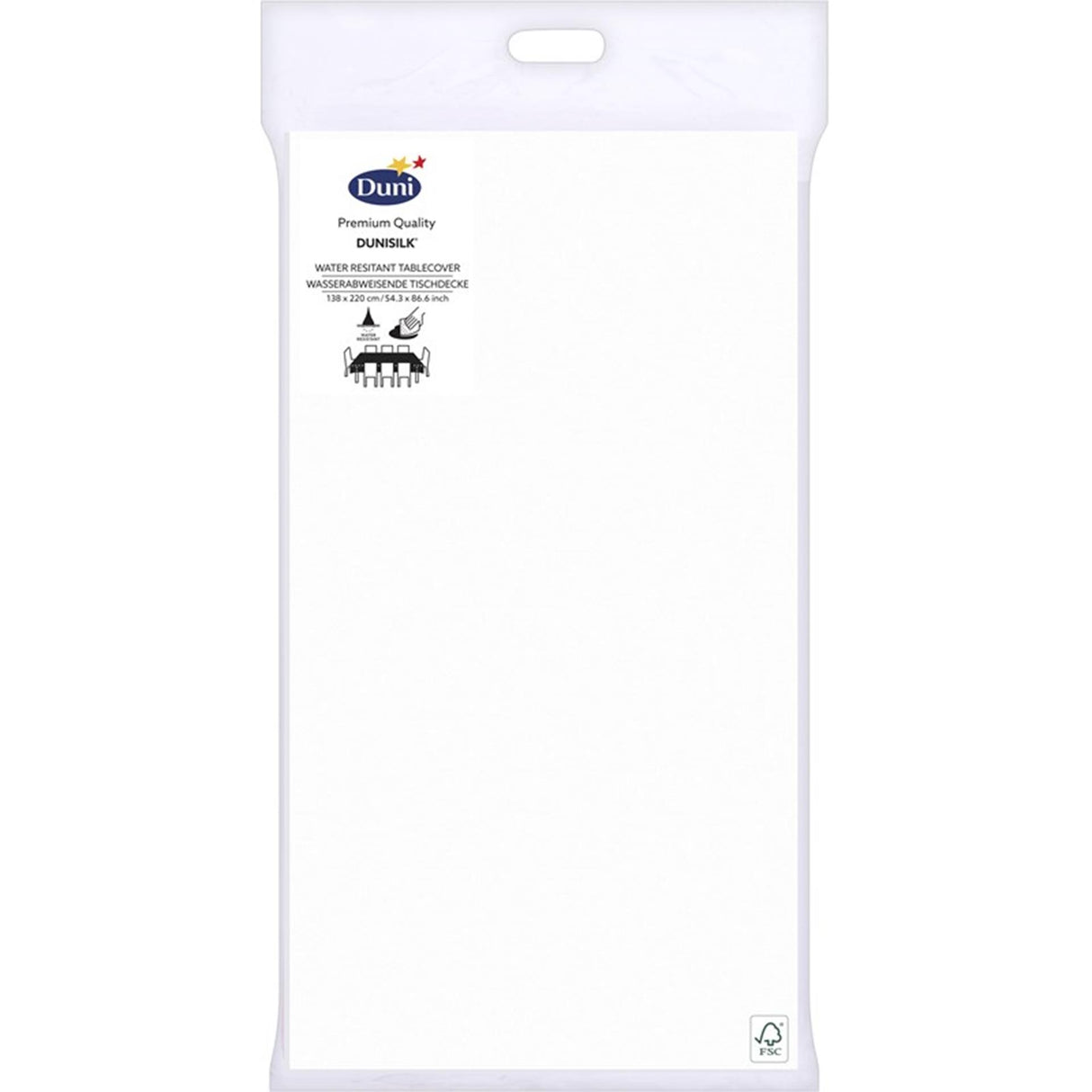 Nappe Duni 138x220cm blanc glace