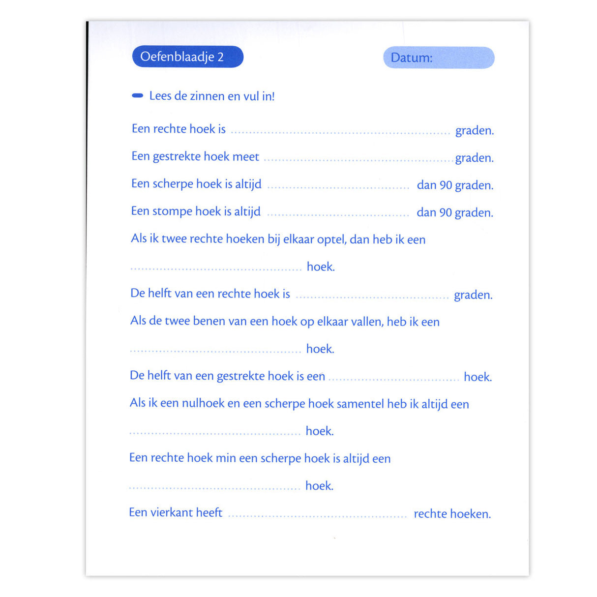 Fiches de pratique de géométrie Deltas (10-11 ans)