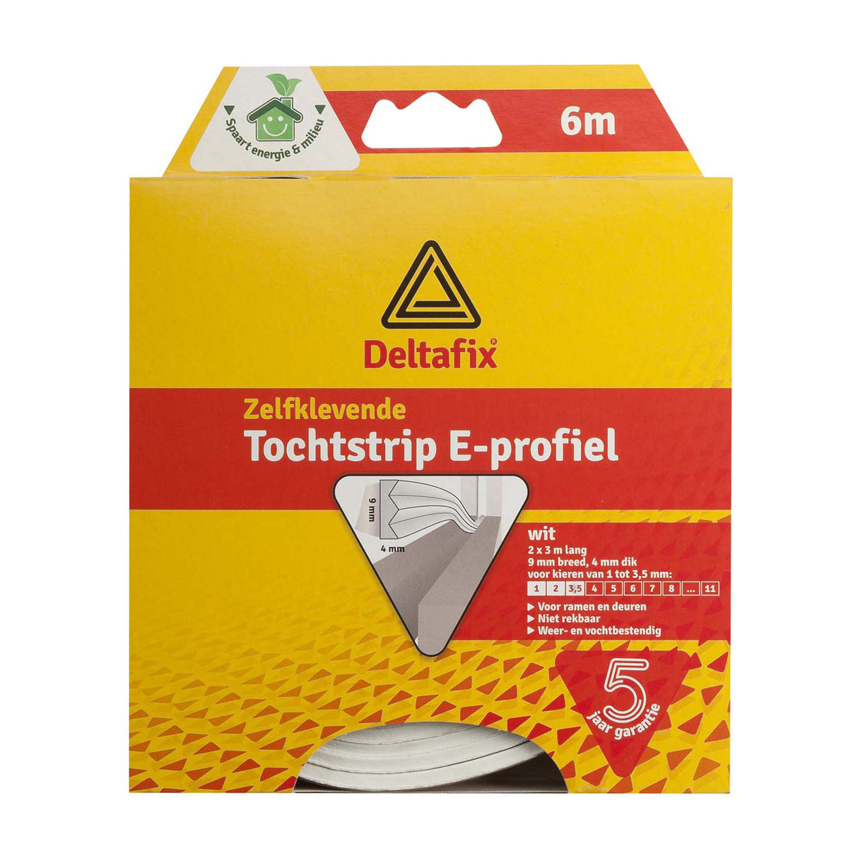 Deltafix bande de tirage e-profil 6m x 9mm - 4mm - blanc
