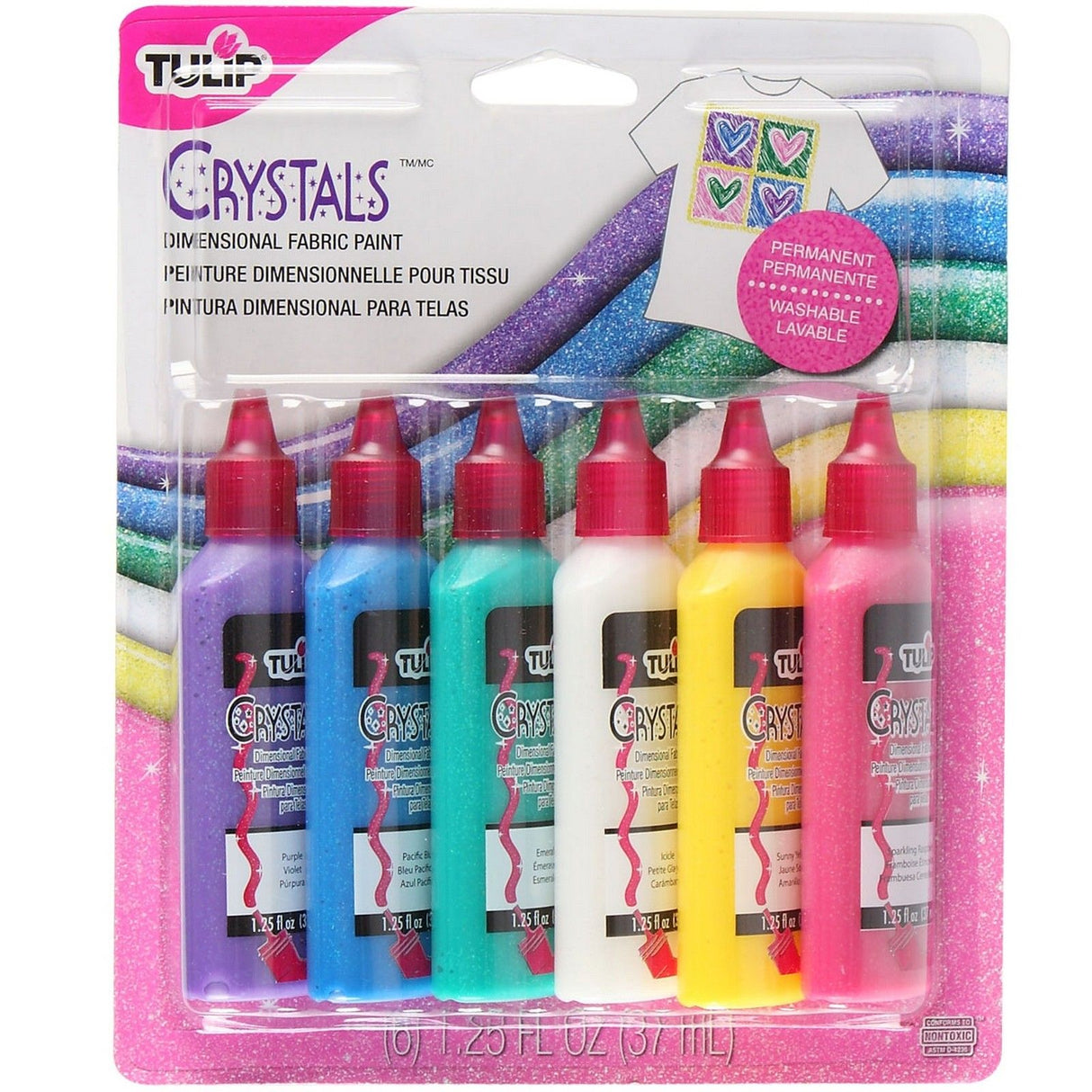 Tulipe • Peinture textile 3D 37ml cristal 6pcs.