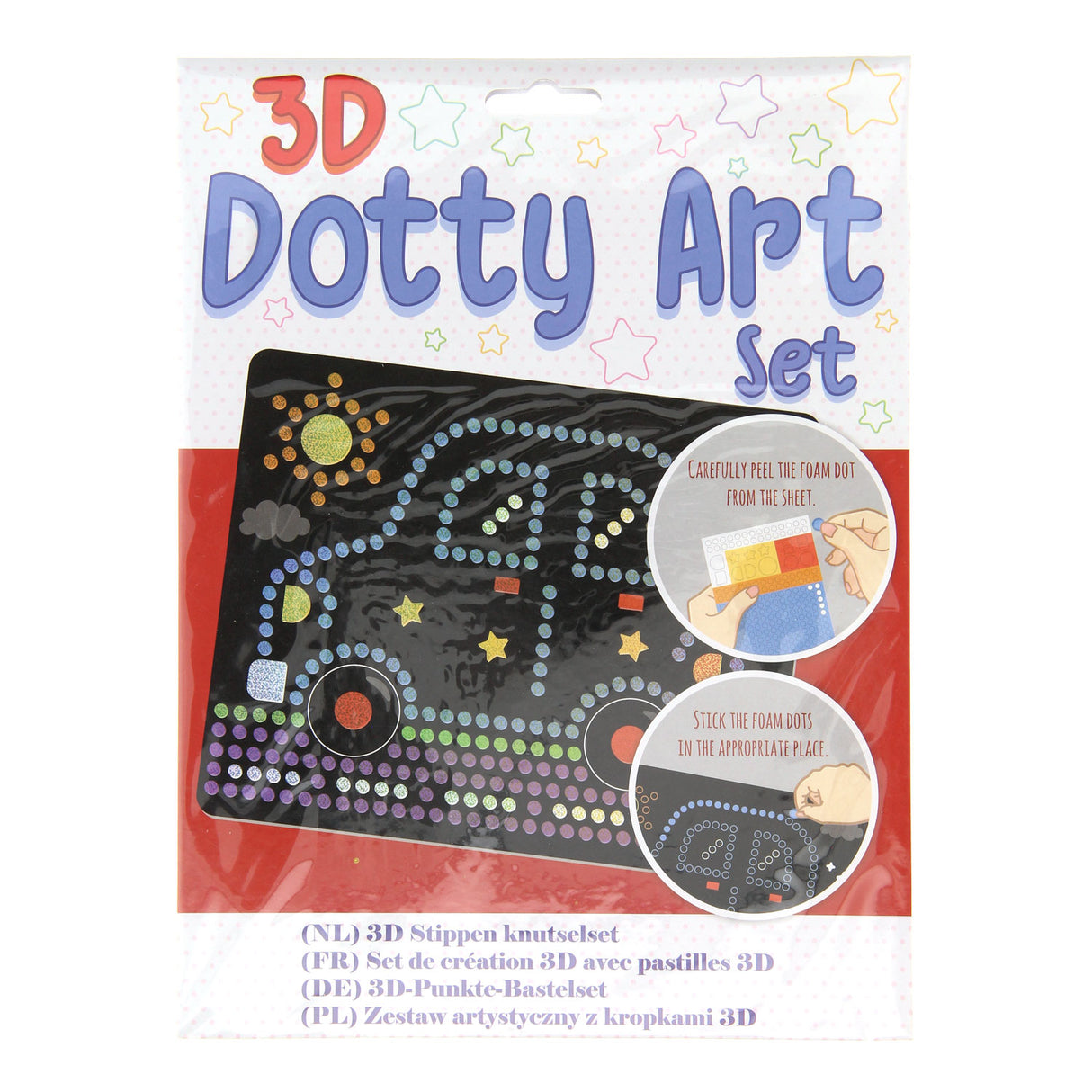 Ensemble d'art à pois 3D