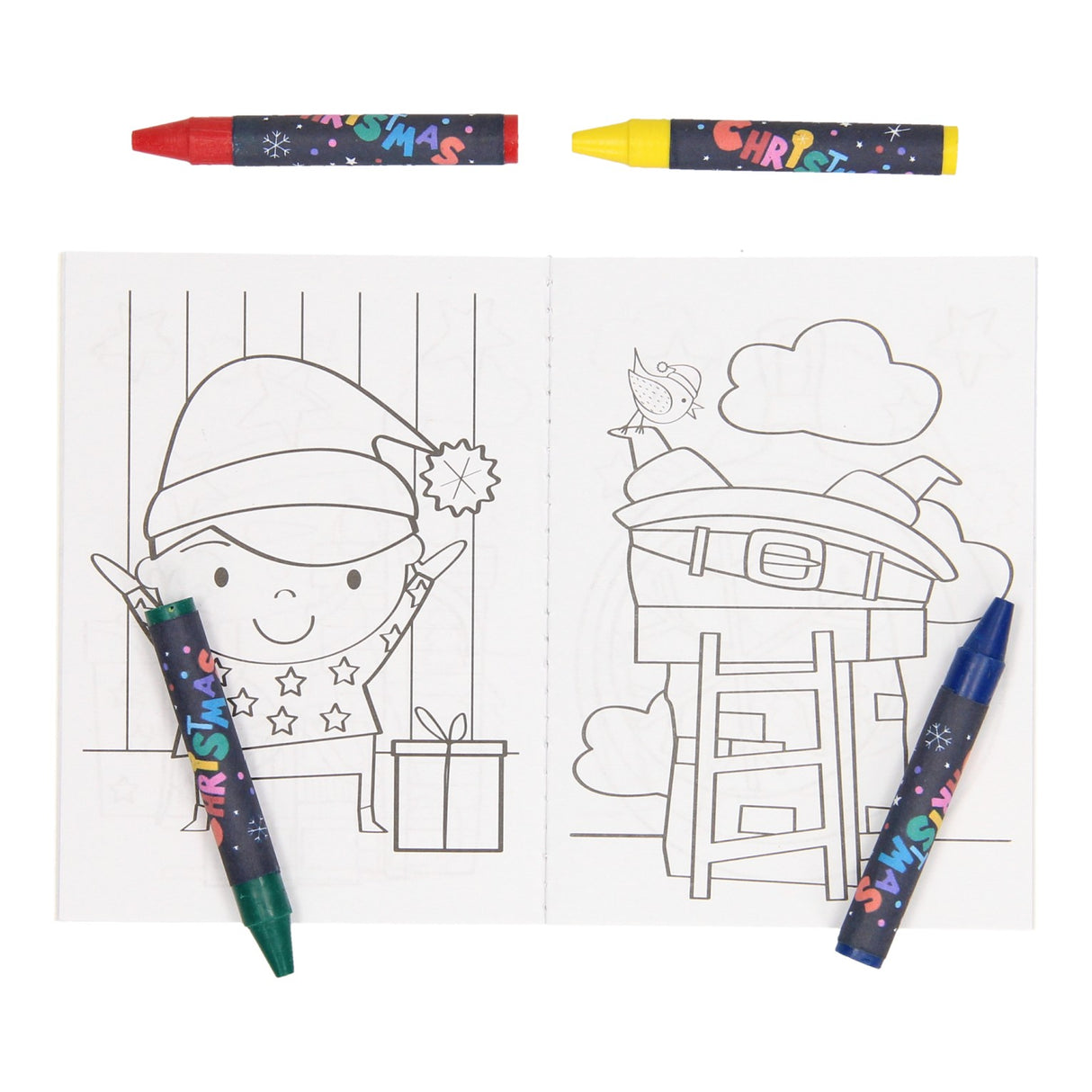 Ensemble de friandises Wins Holland : livre de coloriage, feuille d'autocollants de crayons de couleur - Noël