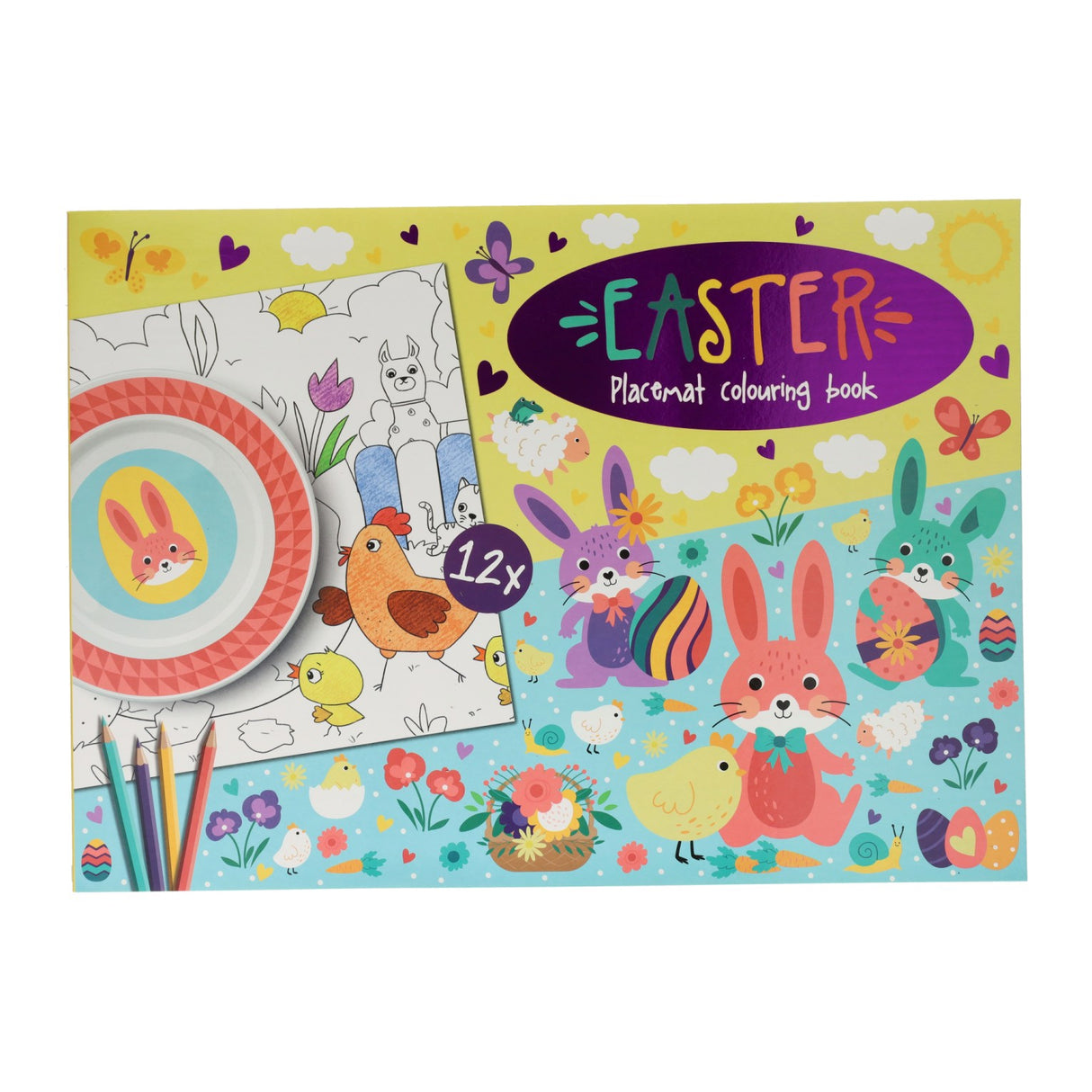 Wins Holland sets de table livre de coloriage Pâques, 12 pcs.