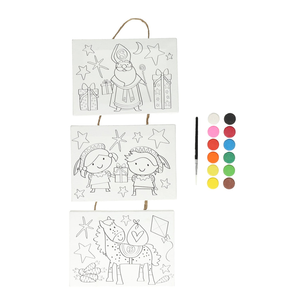Ensemble de peinture Sinterklaas pour collage de toile Wins Holland, 3 pcs.