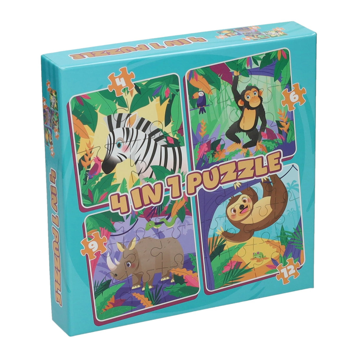 Wins Holland puzzle 4en1 - animaux sauvages, 12 pcs.