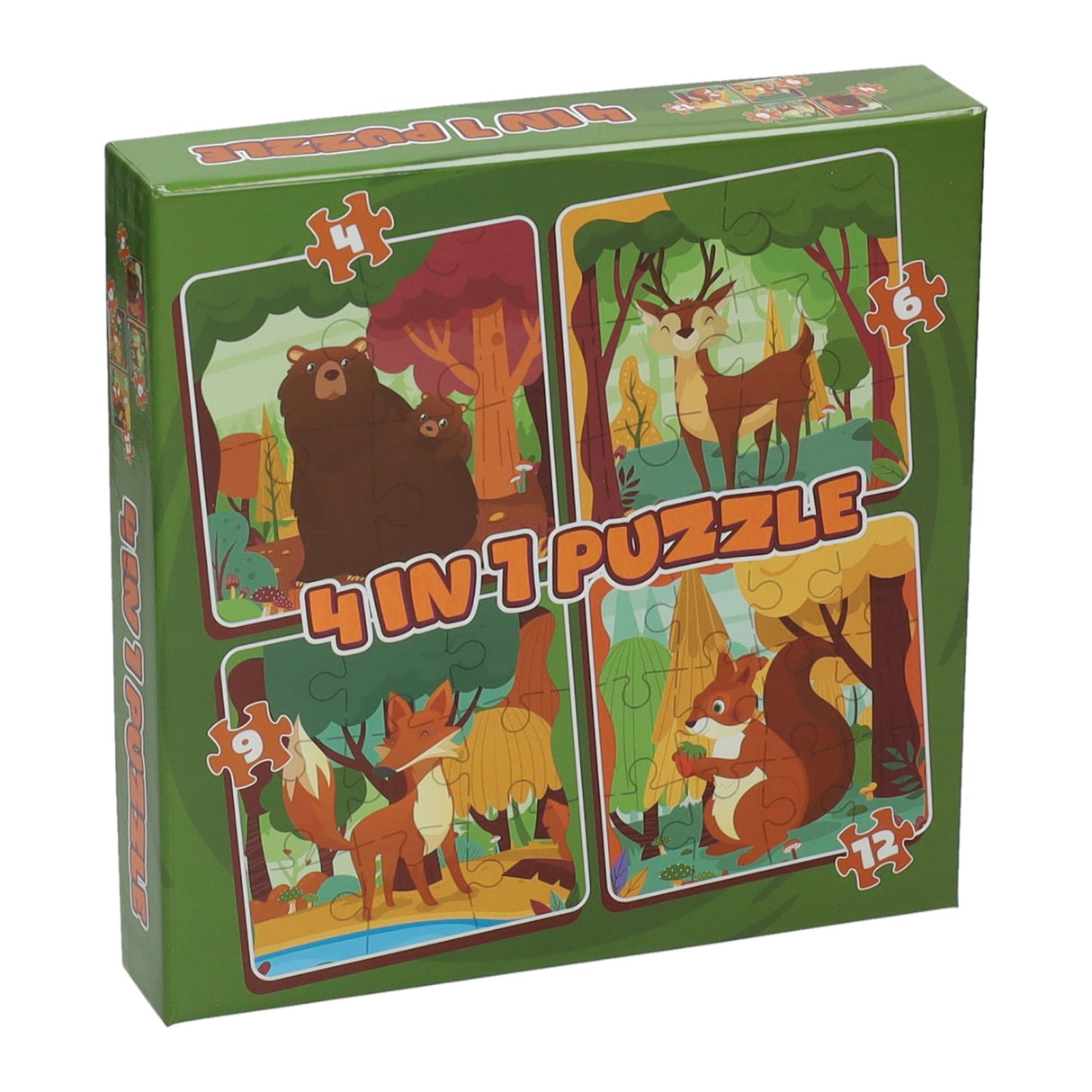 Wins Holland puzzle 4en1 - animaux de la forêt, 12 pcs.