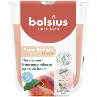 Bolsius verre parfumé vrais parfums pêche 80 73 | 3 pièces