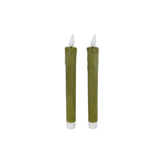 Bougie sans feu avec télécommande LED vert set2 | 2 pièces