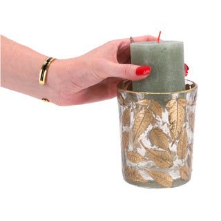 No brand photophore feuille verre clair 10x10x13cm