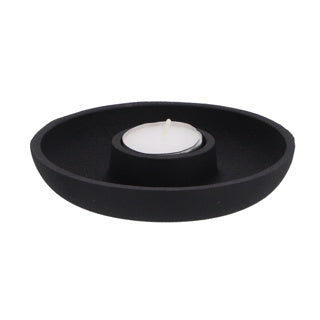 No brand bougeoir aluminium noir 13,5x13,5x2,5cm | 2 pièces